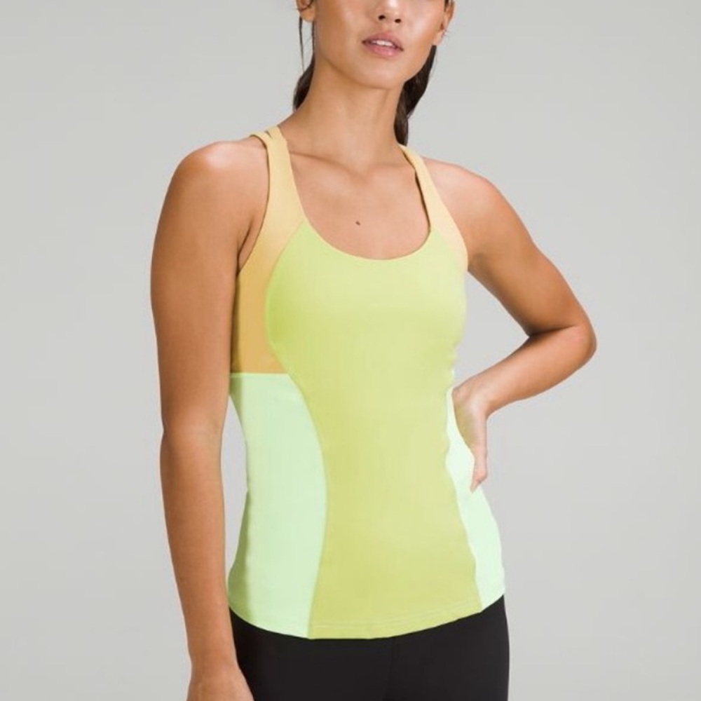 Lululemon Energy Tank Top Wasabi, Faded Zap, Golden Sand 6
